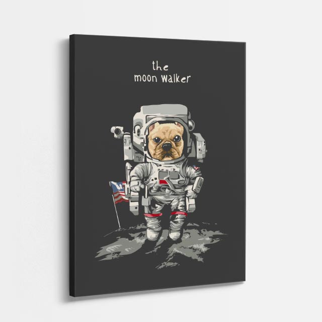 Cuadro canvas Astronauta Moon Walker - Ilustraciones Pop Pop Art & Color - Vista Perspectiva