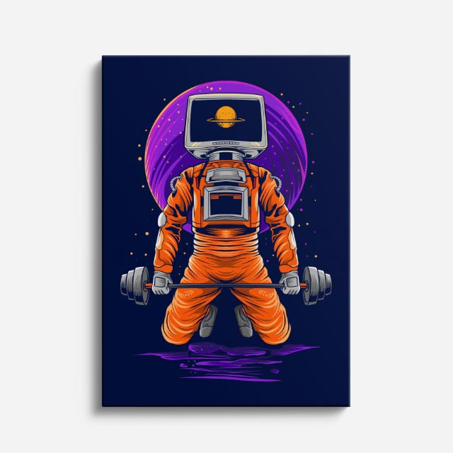 Cuadro canvas Astronauta Naranja Oscuro - Ilustraciones Pop Pop Art & Color - Vista Frente