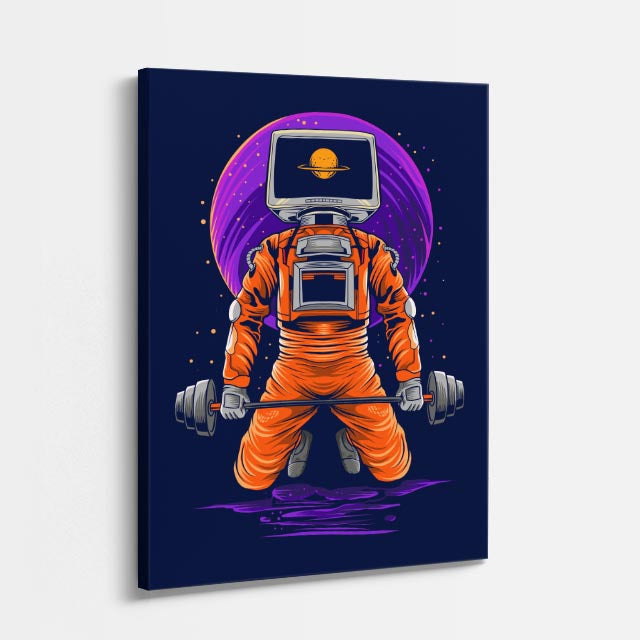 Cuadro canvas Astronauta Naranja Oscuro - Ilustraciones Pop Pop Art & Color - Vista Perspectiva