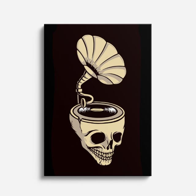 Cuadro canvas Calavera Cafe Vintage - Ilustraciones Pop Pop Art & Color - Vista Frente