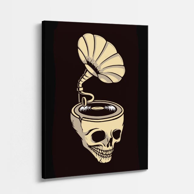 Cuadro canvas Calavera Cafe Vintage - Ilustraciones Pop Pop Art & Color - Vista Perspectiva