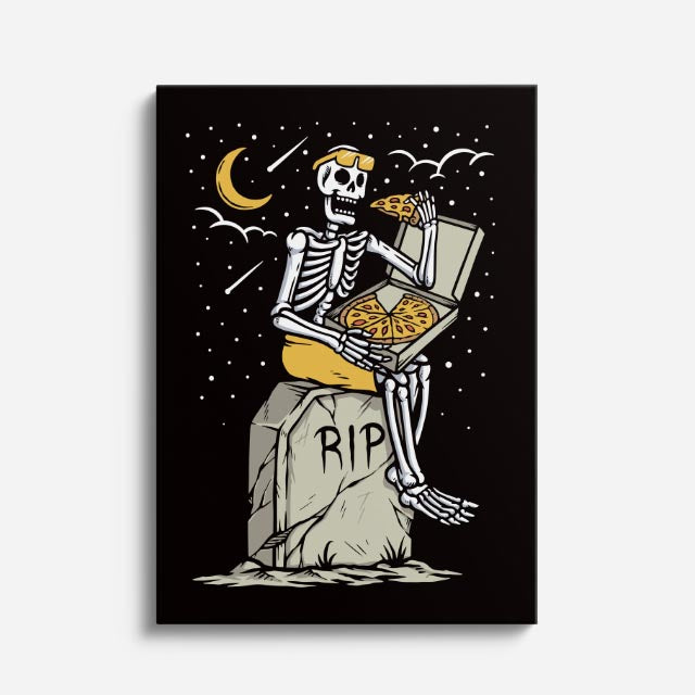 Cuadro canvas Calavera Cementerio Oscuro - Ilustraciones Pop Pop Art & Color - Vista Frente