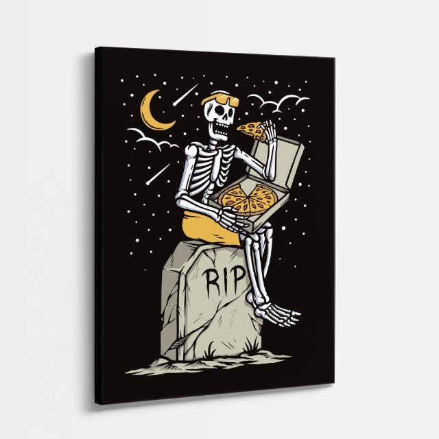 Cuadro canvas Calavera Cementerio Oscuro - Ilustraciones Pop Pop Art & Color - Vista Perspectiva