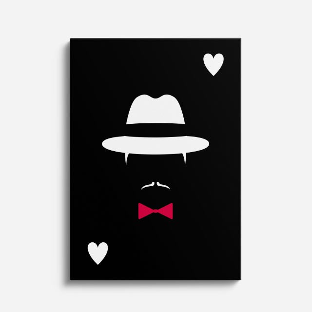 Cuadro canvas Misterioso Corazon Negro - Ilustraciones Pop Pop Art & Color - Vista Frente