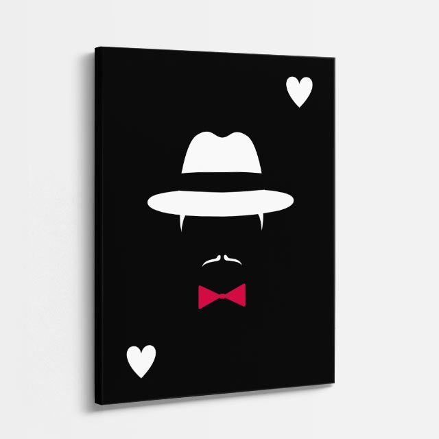 Cuadro canvas Misterioso Corazon Negro - Ilustraciones Pop Pop Art & Color - Vista Perspectiva