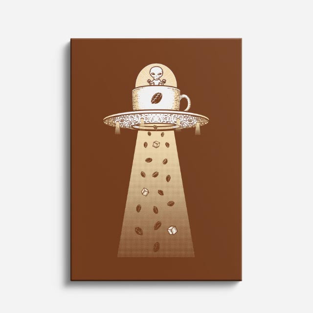 Cuadro canvas OVNI Abduccion Marron - Ilustraciones Pop Pop Art & Color - Vista Frente