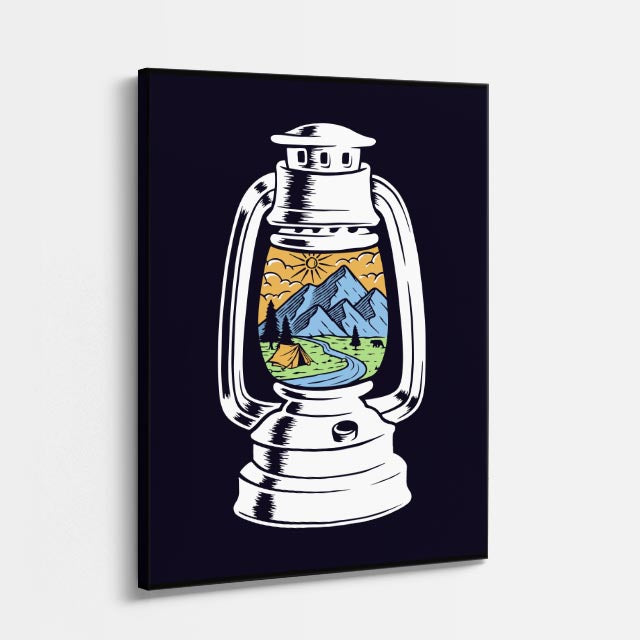 Cuadro canvas Lampara Mundo Azul - Ilustraciones Pop Pop Art & Color - Vista Perspectiva