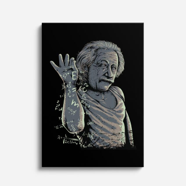 Cuadro canvas Einstein Rebelde Gris - Ilustraciones Pop Pop Art & Color - Vista Frente