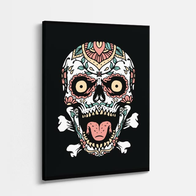 Cuadro canvas Calavera Zombie Sangre - Ilustraciones Pop Pop Art & Color - Vista Perspectiva