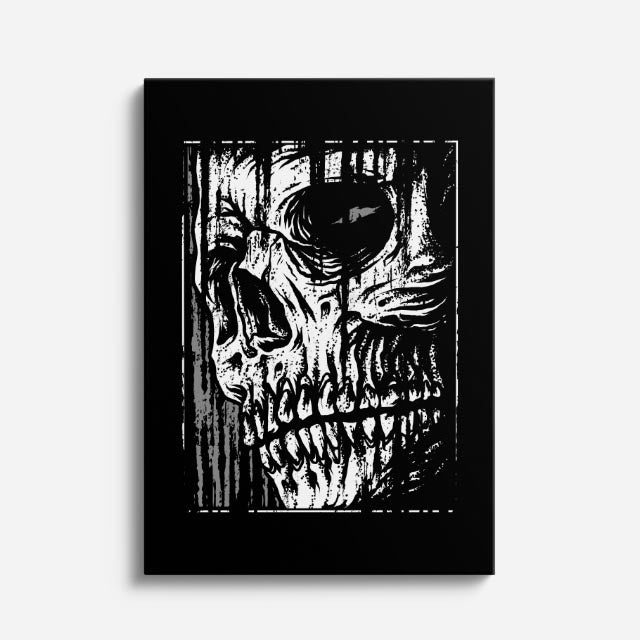 Cuadro canvas Calavera Guerrero Oscuro - Ilustraciones Pop Pop Art & Color - Vista Frente
