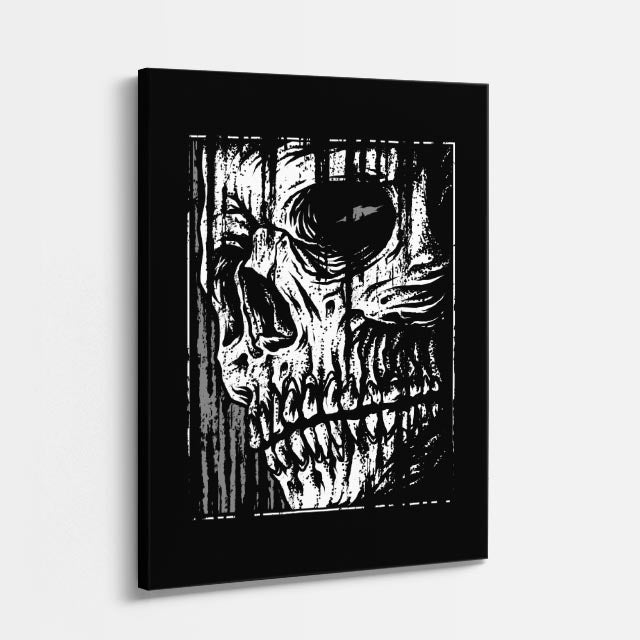 Cuadro canvas Calavera Guerrero Oscuro - Ilustraciones Pop Pop Art & Color - Vista Perspectiva