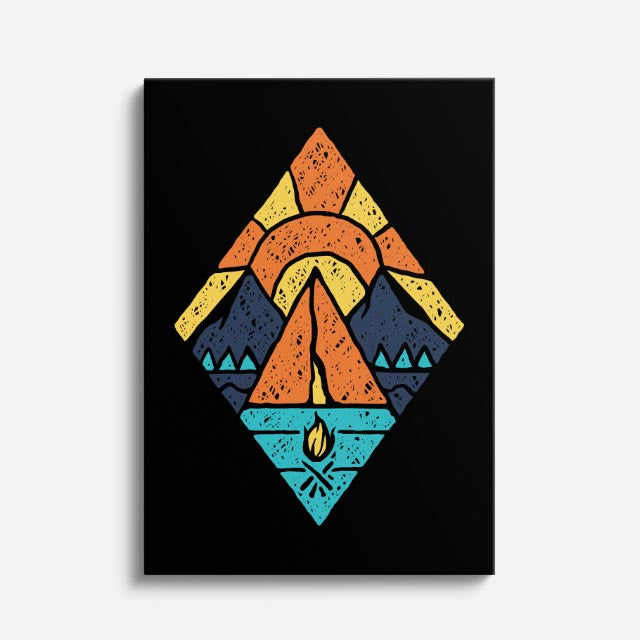 Cuadro canvas Triangulo Viajero Naranja - Ilustraciones Pop Pop Art & Color - Vista Frente