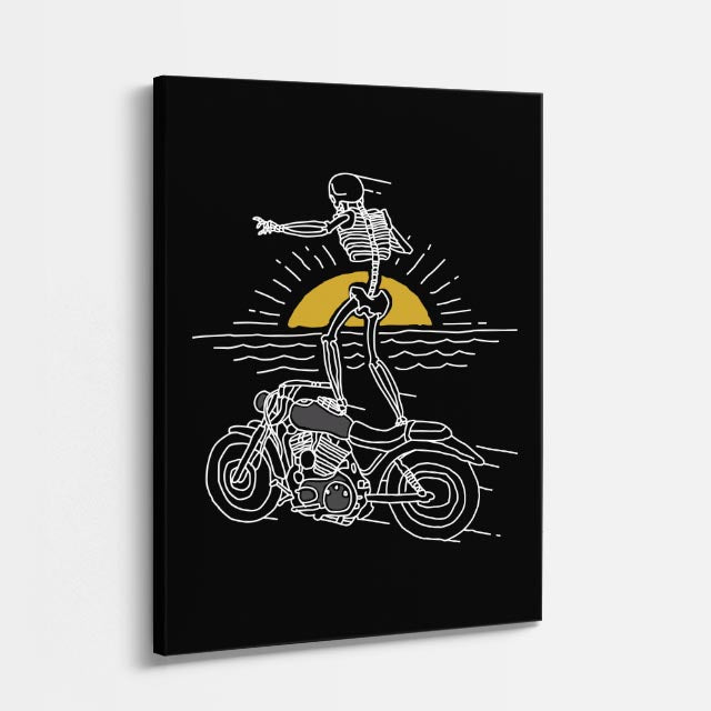 Cuadro canvas Calavera Moto Oscura - Ilustraciones Pop Pop Art & Color - Vista Perspectiva