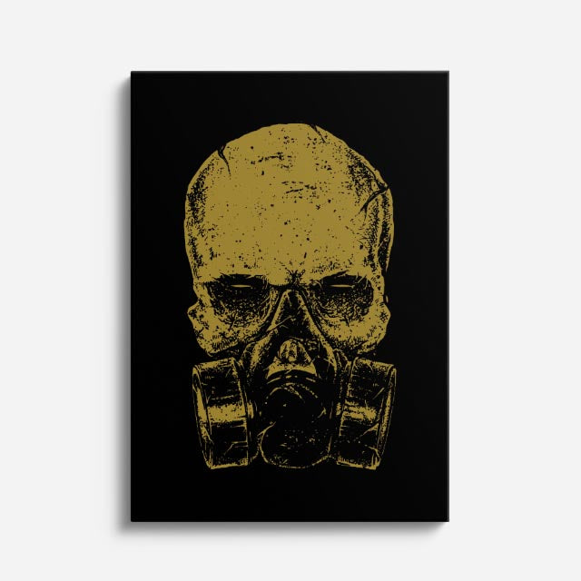 Cuadro canvas Calavera Dorada Oxidada - Ilustraciones Pop Pop Art & Color - Vista Frente
