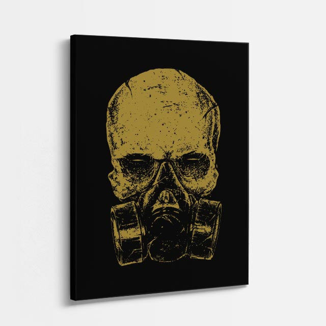 Cuadro canvas Calavera Dorada Oxidada - Ilustraciones Pop Pop Art & Color - Vista Perspectiva