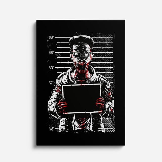 Cuadro canvas Zombie Pizarron Oscuro - Ilustraciones Pop Pop Art & Color - Vista Frente