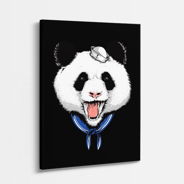 Cuadro canvas Panda Divertido Blanco - Ilustraciones Pop Pop Art & Color - Vista Perspectiva