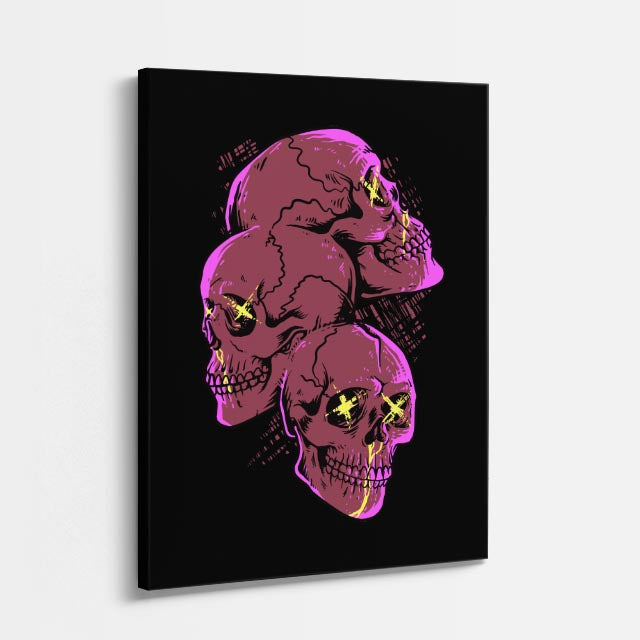 Cuadro canvas Calavera Rosa Derretida - Ilustraciones Pop Pop Art & Color - Vista Perspectiva
