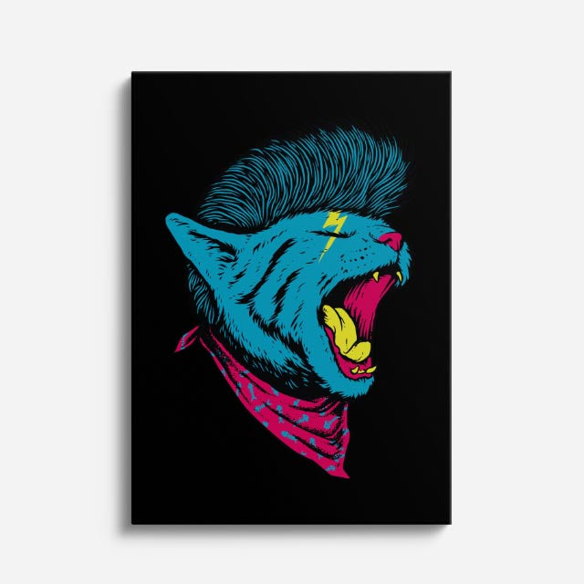 Cuadro canvas Pantera Azul Furiosa - Ilustraciones Pop Pop Art & Color - Vista Frente