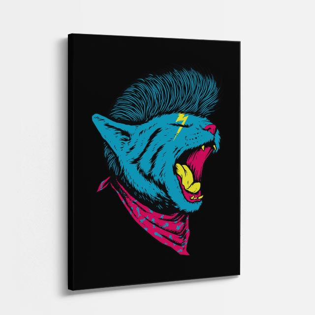 Cuadro canvas Pantera Azul Furiosa - Ilustraciones Pop Pop Art & Color - Vista Perspectiva