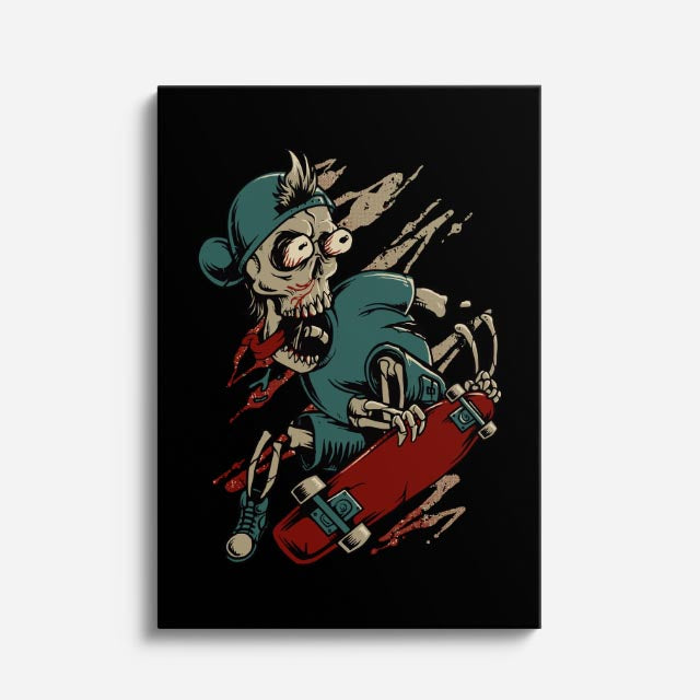 Cuadro canvas Unicornio Zombie Oscuro - Ilustraciones Pop Pop Art & Color - Vista Frente