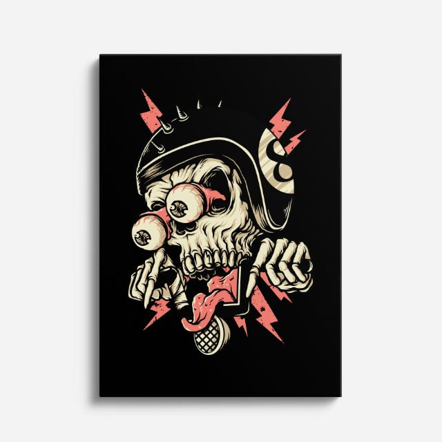 Cuadro canvas Calavera Floral Colorida - Ilustraciones Pop Pop Art & Color - Vista Frente