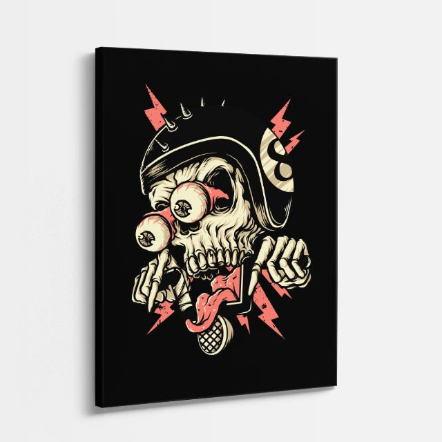 Cuadro canvas Calavera Floral Colorida - Ilustraciones Pop Pop Art & Color - Vista Perspectiva