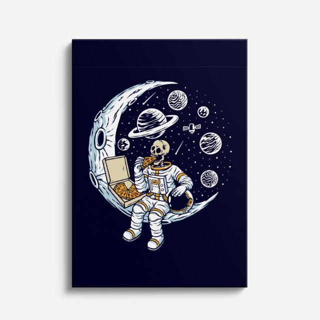 Cuadro canvas Astronauta Furgoneta Playa - Ilustraciones Pop Pop Art & Color - Vista Frente