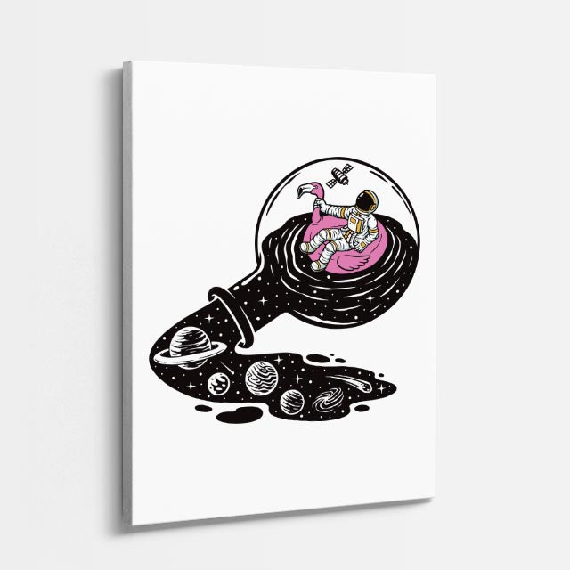 Cuadro canvas Chica Espacio Azul - Ilustraciones Pop Pop Art & Color - Vista Perspectiva