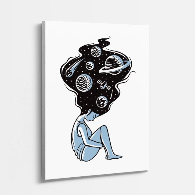 Cuadro canvas Chica Horror Rojo - Ilustraciones Pop Pop Art & Color - Vista Perspectiva