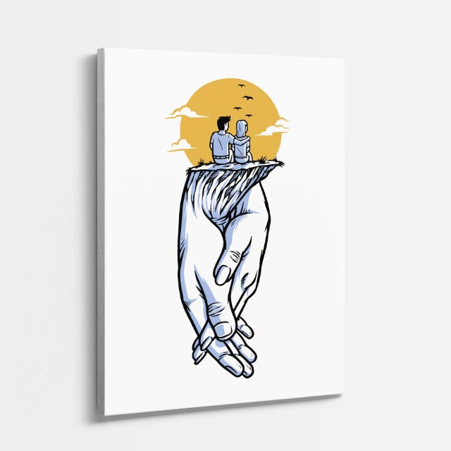 Cuadro canvas Calavera Rock Mano - Ilustraciones Pop Pop Art & Color - Vista Perspectiva