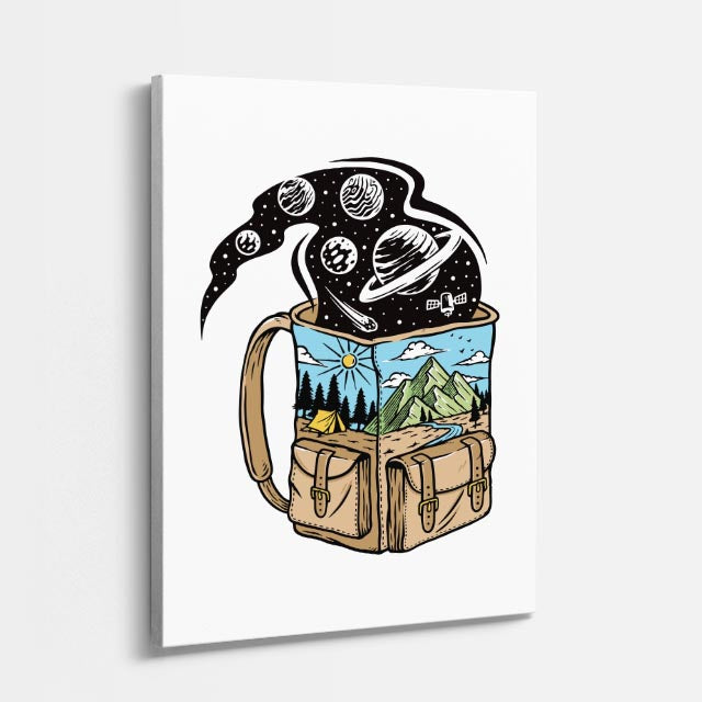 Cuadro canvas Aventurero Botella Azul - Ilustraciones Pop Pop Art & Color - Vista Perspectiva