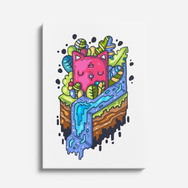 Cuadro canvas Hamburguesa Loca Colorida - Ilustraciones Pop Pop Art & Color - Vista Frente