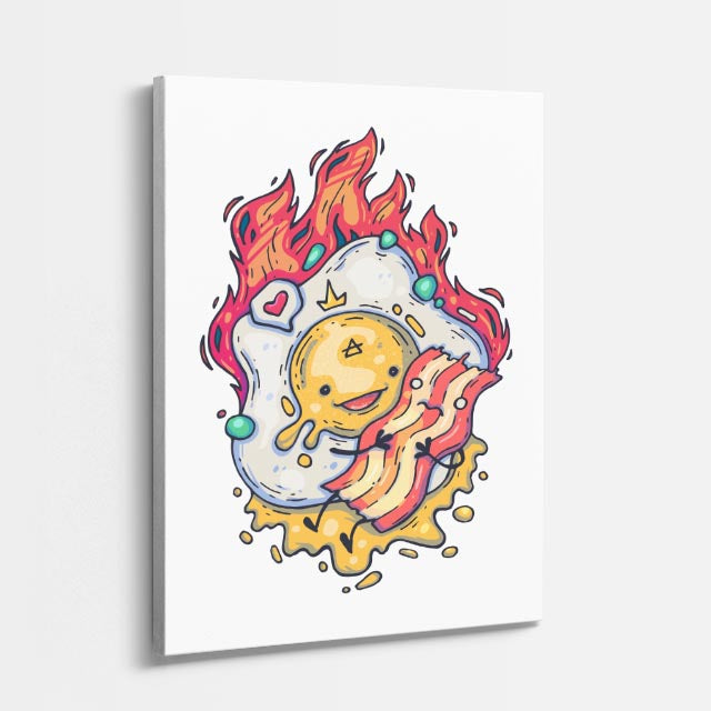 Cuadro canvas Smiley Fuego Amarillo - Ilustraciones Pop Pop Art & Color - Vista Perspectiva