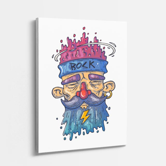 Cuadro canvas Oso Rock Azul - Ilustraciones Pop Pop Art & Color - Vista Perspectiva