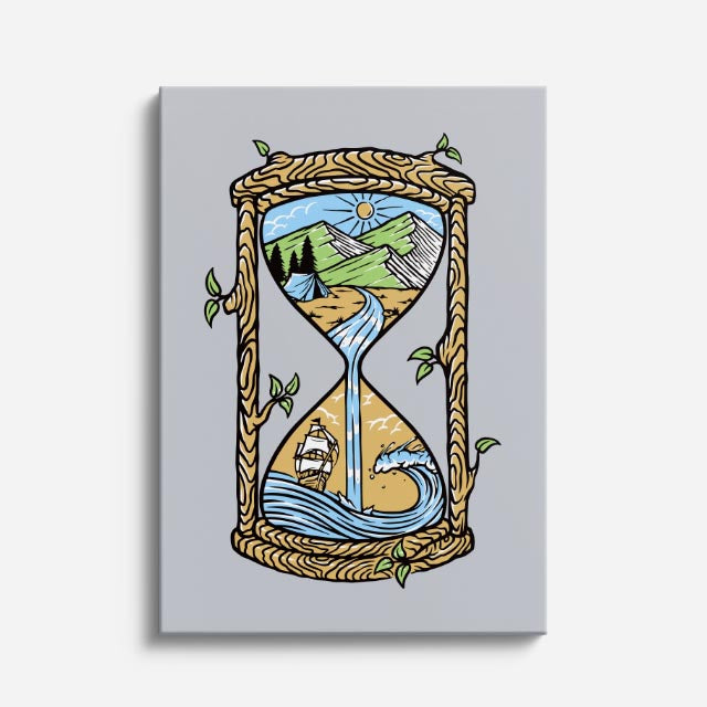 Cuadro canvas Reloj Arena Oceano - Ilustraciones Pop Pop Art & Color - Vista Frente