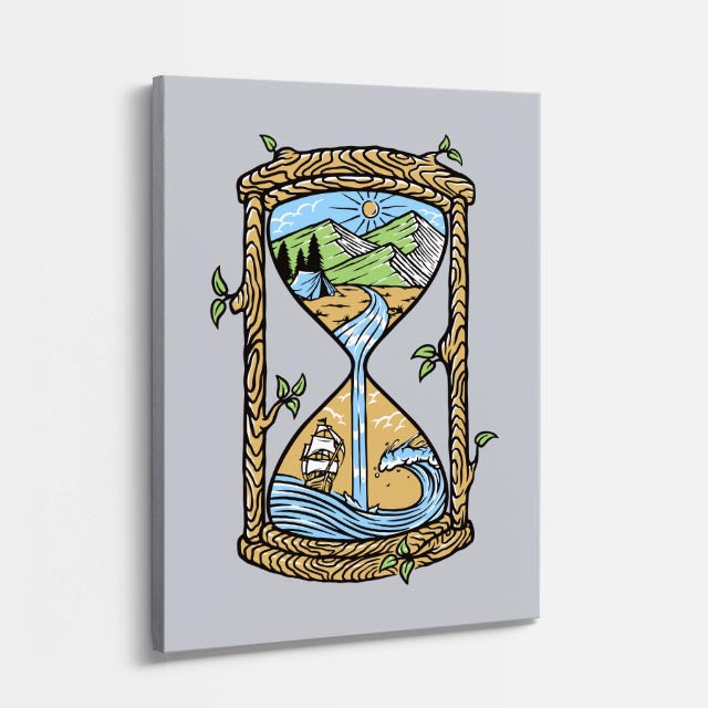 Cuadro canvas Reloj Arena Oceano - Ilustraciones Pop Pop Art & Color - Vista Perspectiva