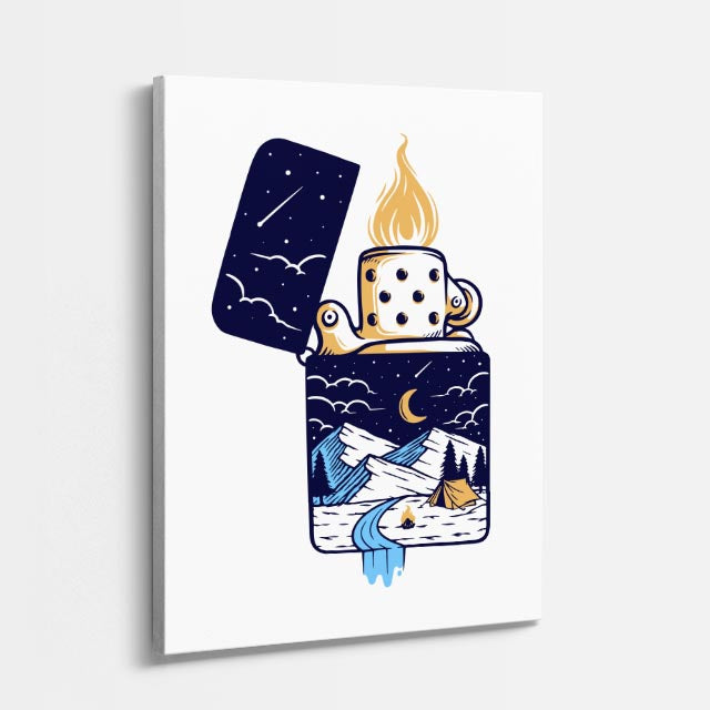 Cuadro canvas Taza Cosmos Oscuro - Ilustraciones Pop Pop Art & Color - Vista Perspectiva