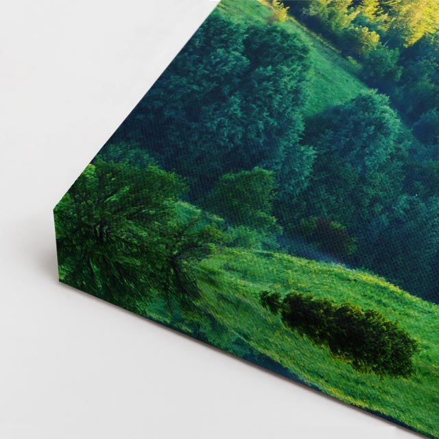 cuadro canvas bosques y naturaleza valle verde cielo dramático horizontal
