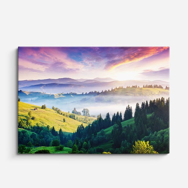 cuadro canvas bosques y naturaleza valle verde cielo dramático horizontal
