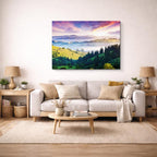 cuadro canvas bosques y naturaleza valle verde cielo dramático horizontal