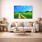 cuadro canvas bosques y naturaleza camino rural cielo azul horizontal