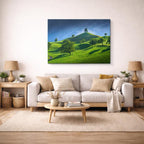 cuadro canvas bosques y naturaleza árboles verdes colina suave horizontal