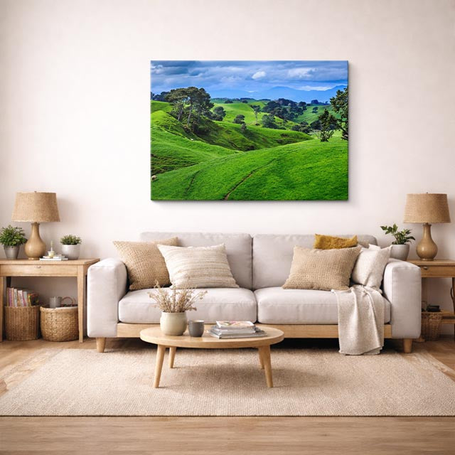 cuadro canvas bosques y naturaleza colina verde nueva zelanda horizontal