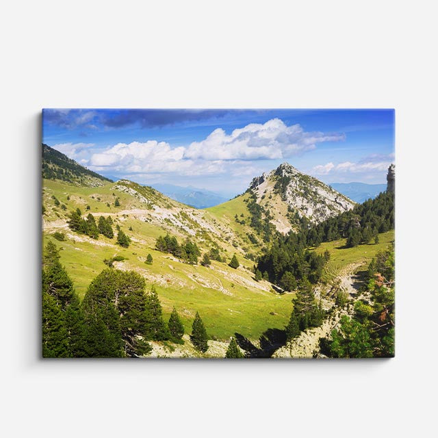 cuadro canvas bosques y naturaleza montañas rocosas valle verde horizontal
