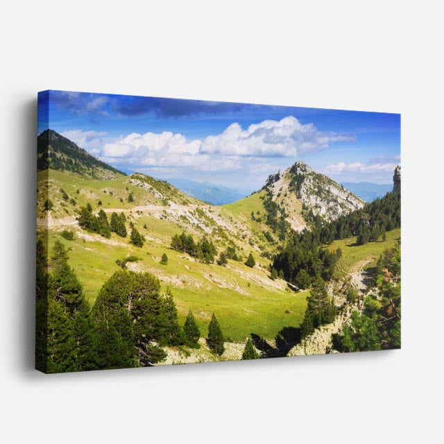 cuadro canvas bosques y naturaleza montañas rocosas valle verde horizontal
