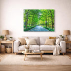 cuadro canvas bosques y naturaleza túnel de árboles carretera verde horizontal