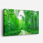 cuadro canvas bosques y naturaleza bosque de bambú verde intenso horizontal