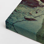 cuadro canvas bosques y naturaleza lago piedras montaña verde horizontal