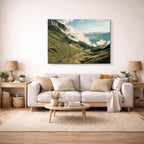 cuadro canvas bosques y naturaleza desfiladero nubes cascada horizontal